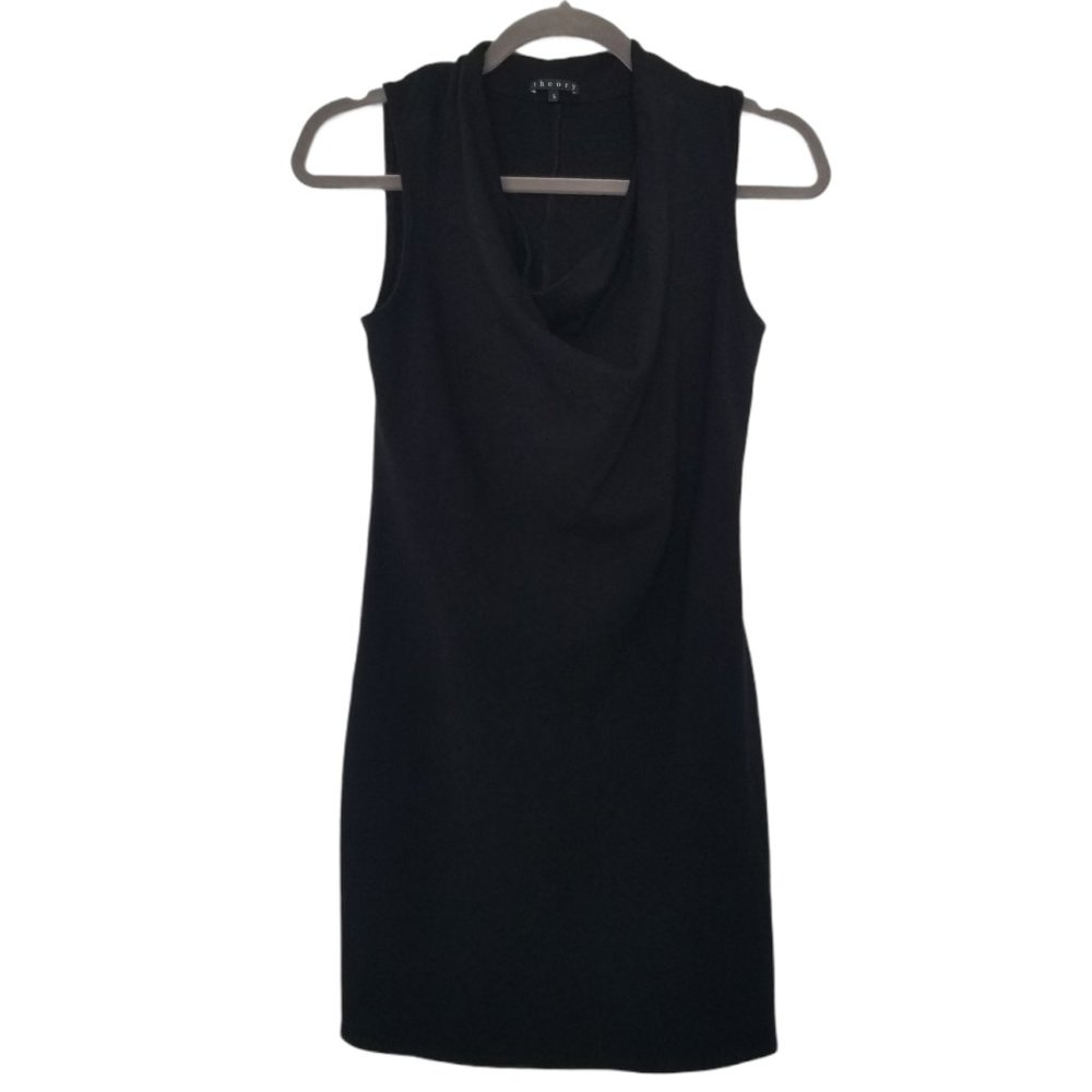 Theory Body Con Sleeveless Mini Dress Black Size S